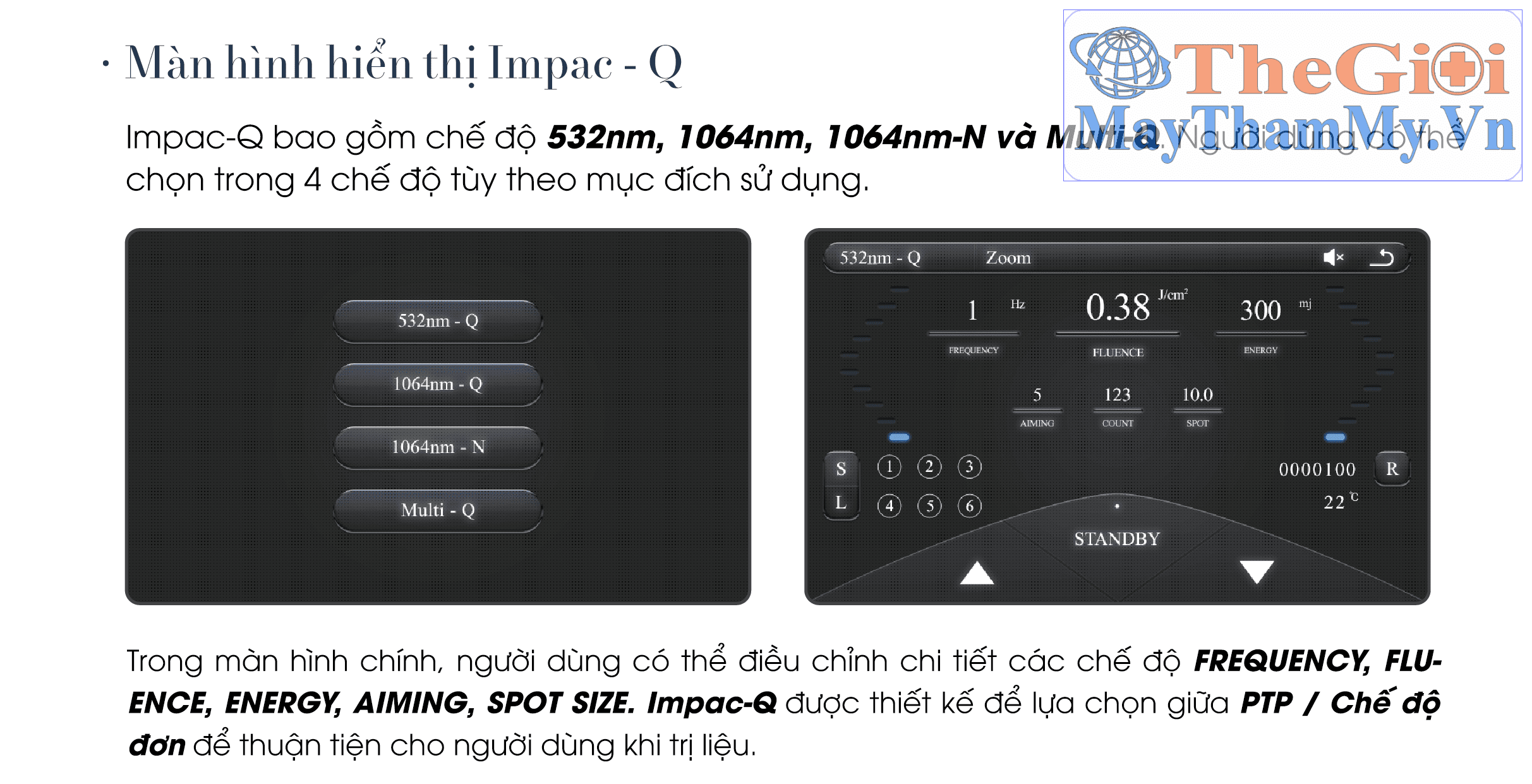 man hinh hien thi cua may laser impacq oppamed 001 2